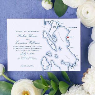 Elegant Lairmont Manor Bellingham Map Wedding Einladung