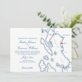 Elegant Lairmont Manor Bellingham Map Wedding Einladung (Stehend Vorderseite)