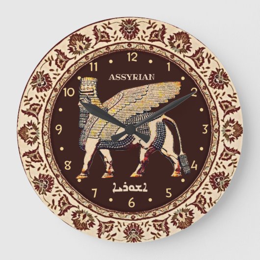 Elegant Lamassu Akrylic Wall Clock Große Wanduhr (Vorderseite)
