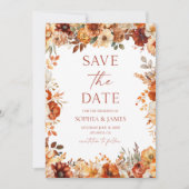 Elegant Ländliche Herbst-Hochzeit Blumenstrauß Save The Date (Vorderseite)