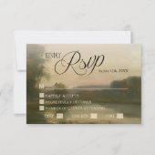 Elegant Landscape Art Wedding RSVP Card Karte (Vorderseite)