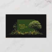 Elegant Landscape Tree Black Gold Frame Botanical Visitenkarte (Vorderseite)