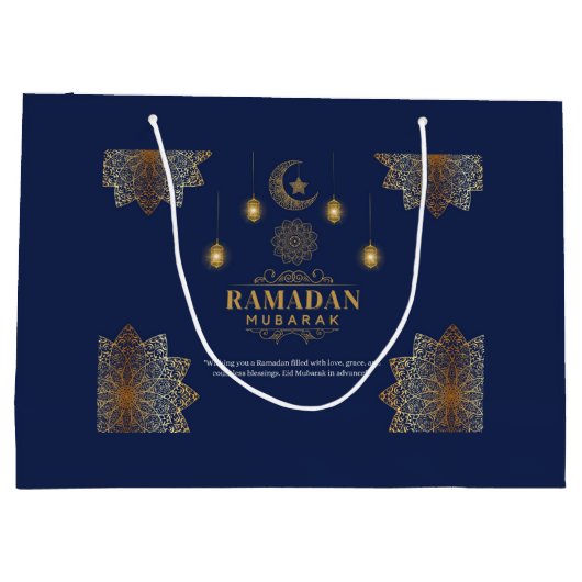 Elegant Lantern Glow Ramadan Greeting Große Geschenktüte (Rückseite)