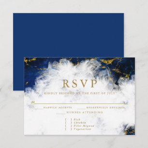 Elegant Lapis Lazuli Crystal Geode RSVP Karte