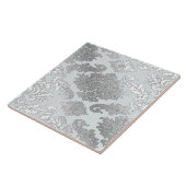 Elegant Large Aquamarin Blue Damask Tile Fliese (Seite)