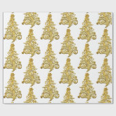 Elegant Large Gold Filigree Christmas Tree Geschenkpapier (Flach)