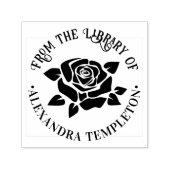 Elegant Large Rose Bloom #3 Library Book Name Permastempel (Design)