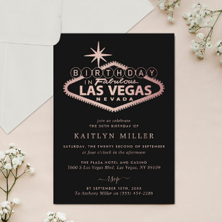 Elegant Las Vegas Birthday Einladung