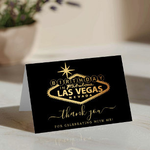 Elegant Las Vegas Birthday Foto Dankeskarte