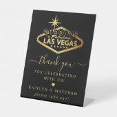 Elegant Las Vegas Destination Wedding Thank You Sockelschild (Vorderseite)