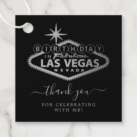 Elegant Las Vegas Geburtstagsparty Danke Geschenkanhänger (Vorderseite)
