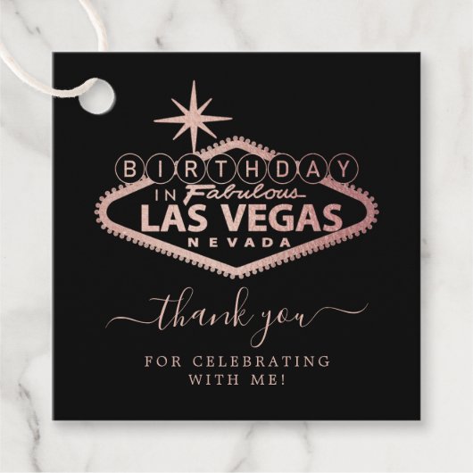 Elegant Las Vegas Geburtstagsparty Danke Geschenkanhänger (Vorderseite)