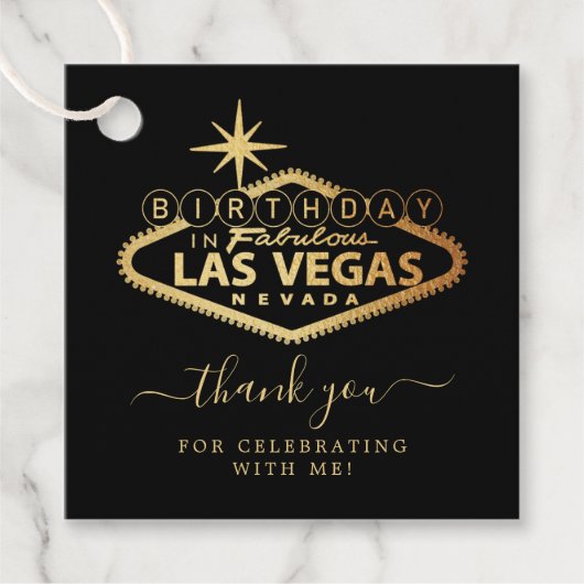 Elegant Las Vegas Geburtstagsparty Danke Geschenkanhänger (Vorderseite)