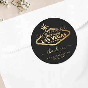 Elegant Las Vegas Geburtstagsparty Danke Runder Aufkleber