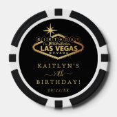 Elegant Las Vegas Geburtstagsparty Pokerchips (Vorderseite)