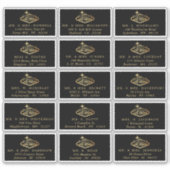 Elegant Las Vegas Hochzeit in Urlaubsort Address Aufkleber (Vorderseite)