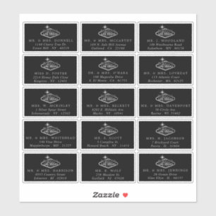 Elegant Las Vegas Hochzeit in Urlaubsort Address Aufkleber