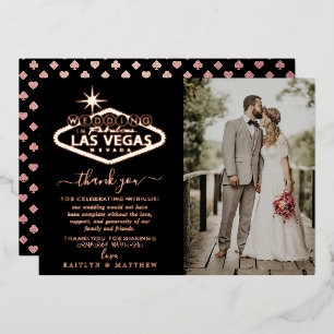Elegant Las Vegas Hochzeit in Urlaubsort Vielen Da Folieneinladung