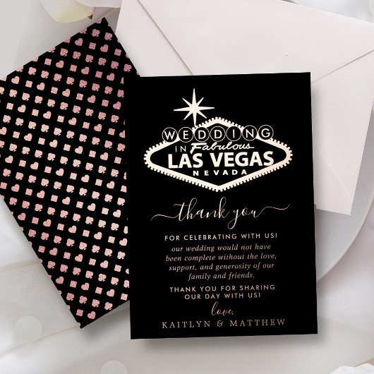 Elegant Las Vegas Hochzeit in Urlaubsort Vielen Da Folieneinladung