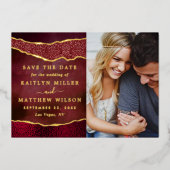 Elegant Las Vegas Wedding Foto Save the Date Real Folieneinladung (Vorderseite)