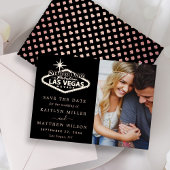 Elegant Las Vegas Wedding Foto Save the Date Real Folieneinladung