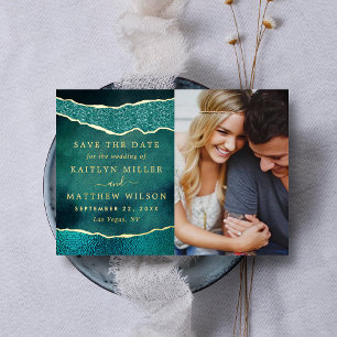 Elegant Las Vegas Wedding Foto Save the Date Real Folieneinladung