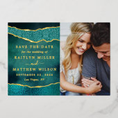 Elegant Las Vegas Wedding Foto Save the Date Real Folieneinladung (Vorderseite)