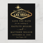 Elegant Las Vegas Wedding speichern das Datum Ankündigungspostkarte (Vorderseite)