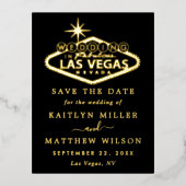 Elegant Las Vegas Wedding speichern das Datum Real Folie Einladungspostkarte (Vorderseite)