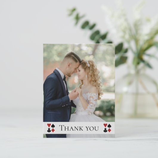 Elegant Las Vegas Wedding Vielen Dank Foto Postkarte (Stehend Vorderseite)