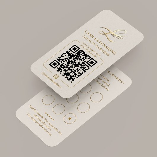 Elegant Lash Extensions Loyalty Rewards Sand 9 Visitenkarte