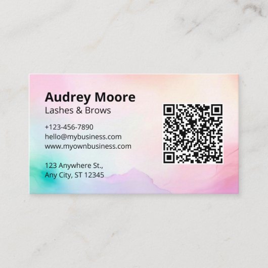 Elegant Lashes Brows Lash Tech Eyelash Visitenkarte (Vorderseite)