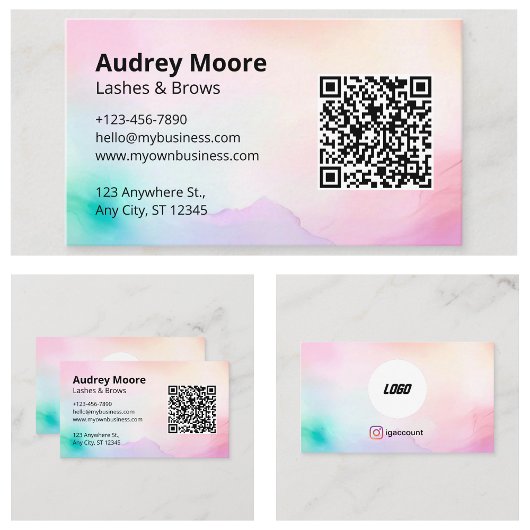 Elegant Lashes Brows Lash Tech Eyelash Visitenkarte