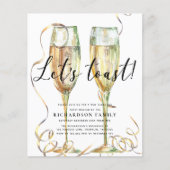 Elegant Lassend Toast New Year Party Budget (Vorderseite)