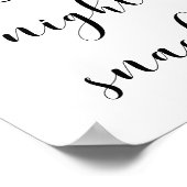 Elegant Late night Snacks Hochzeitszeichen Poster (Ecke)