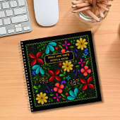 Elegant Latin American Folk Floral Checklist Notizblock
