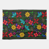 Elegant Latin American Folk Floral  Geschirrtuch (Horizontal)