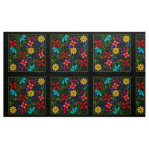 Elegant Latin Folk Floral | Schwarz