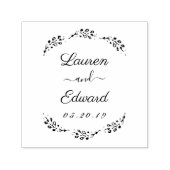 Elegant Laurel Couple Names Wedding Save the Date Permastempel (Design)