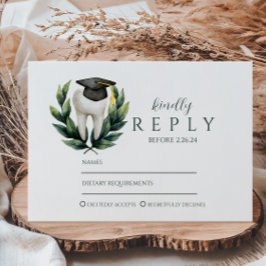Elegant Laurel Dental Graduation RSVP Karte