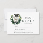 Elegant Laurel Dental Graduation RSVP Karte (Vorderseite)