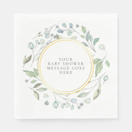 Elegant Laurel Garland Baby Shower Message Serviette