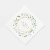 Elegant Laurel Garland Baby Shower Message Serviette (Ecke)