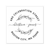 Elegant Laurel Leaf Rücksendeadresse Permastempel (Design)