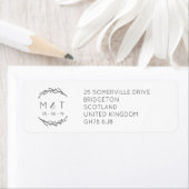 Elegant Laurel Leaf Wedding Rücksendeadressen-Aufk (Insitu)