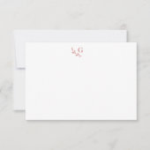 Elegant Laurel Monogram Chic Pink Flat Mitteilungskarte (Vorderseite)