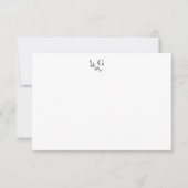 Elegant Laurel Monogram Gray Chic Flat Mitteilungskarte (Vorderseite)