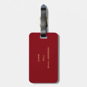 Elegant Laurel über Burgundy Red Gepäckanhänger (Rückseite vertikal)