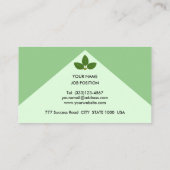 Elegant Laurel Verlasse auf Light Green Visitenkarte (Rückseite)