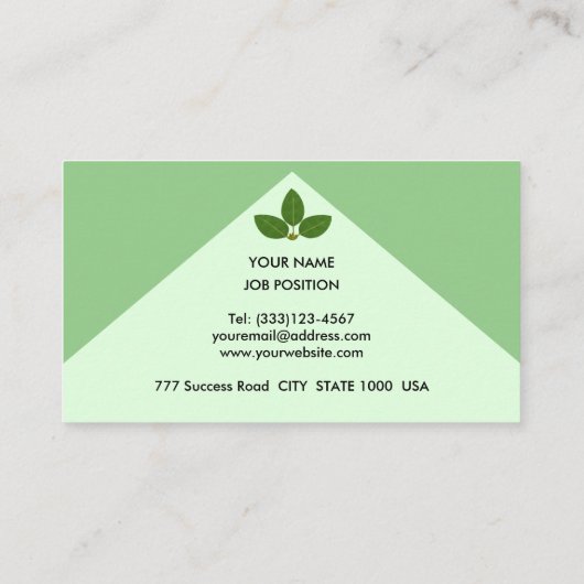 Elegant Laurel Verlasse auf Light Green Visitenkarte (Rückseite)